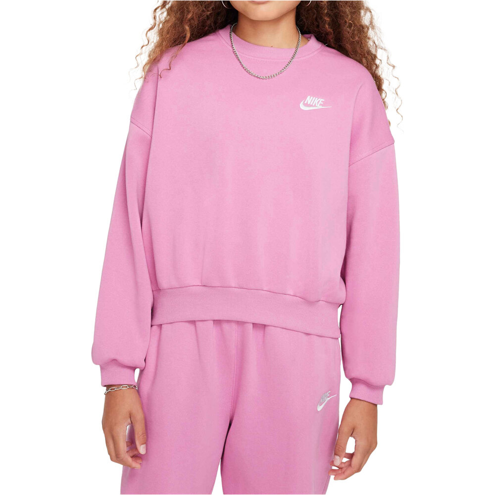 Nike sudadera niña G NSW CLUB FLC BXY CRW LBR vista frontal