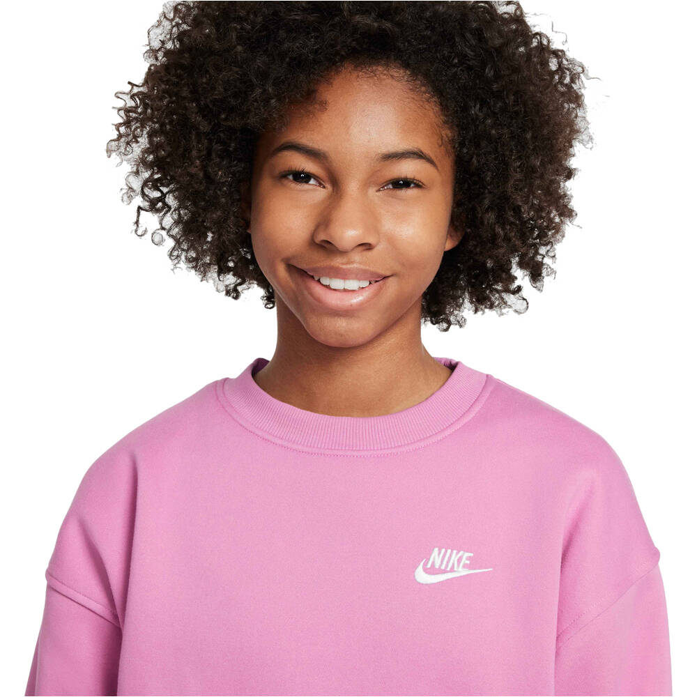 Nike sudadera niña G NSW CLUB FLC OVRSZD CREW LBR vista detalle