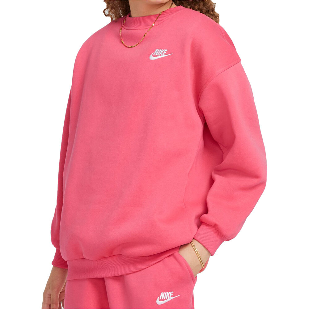 Nike sudadera niña G NSW CLUB FLC OVRSZD CREW LBR vista frontal