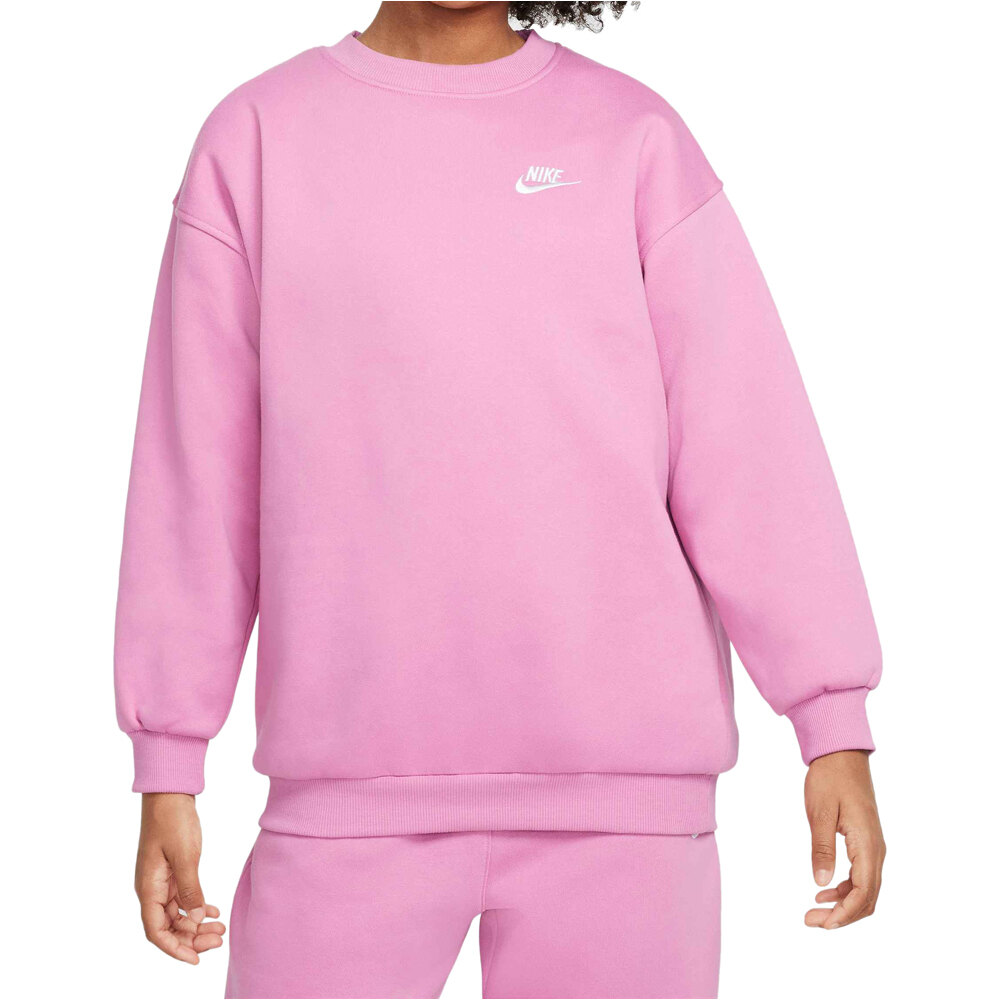 Nike sudadera niña G NSW CLUB FLC OVRSZD CREW LBR vista frontal