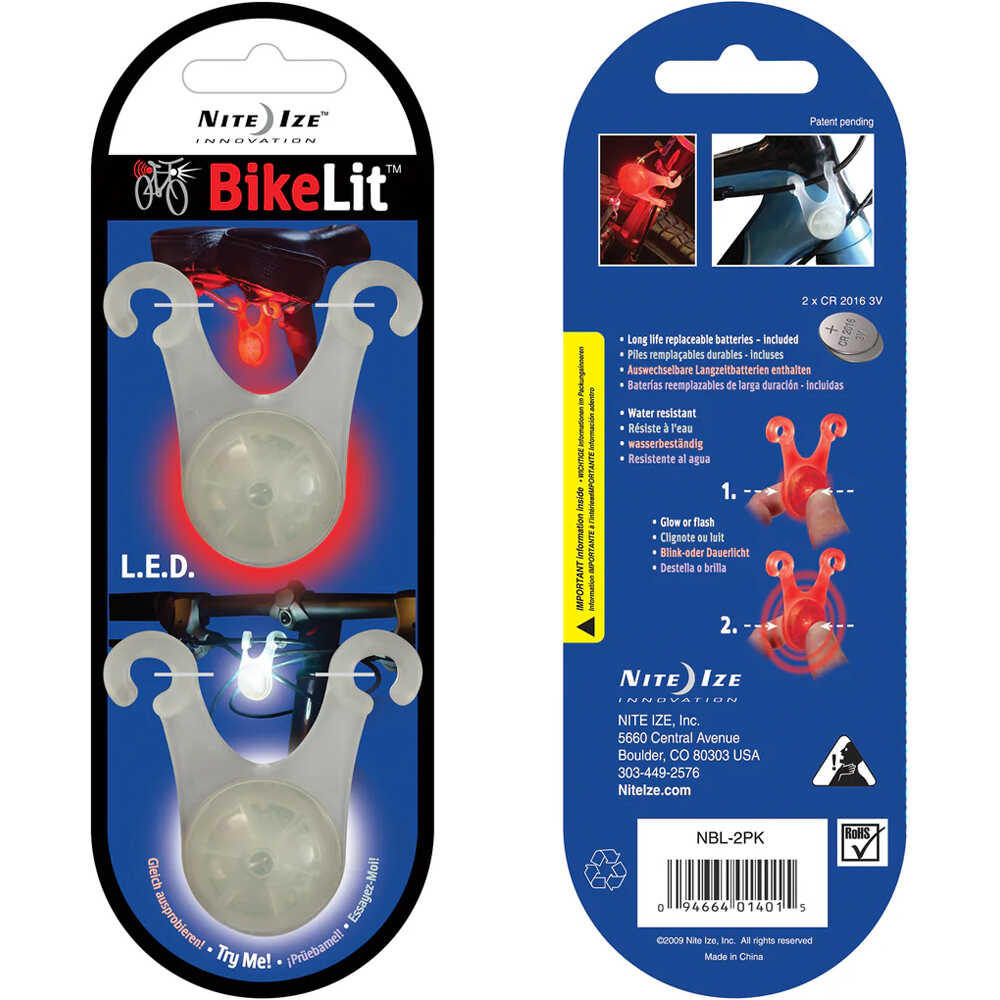 Nite Ize varios montaña BIKE LIT- PACK LUZ POSICIN DEL./TRAS. B 01