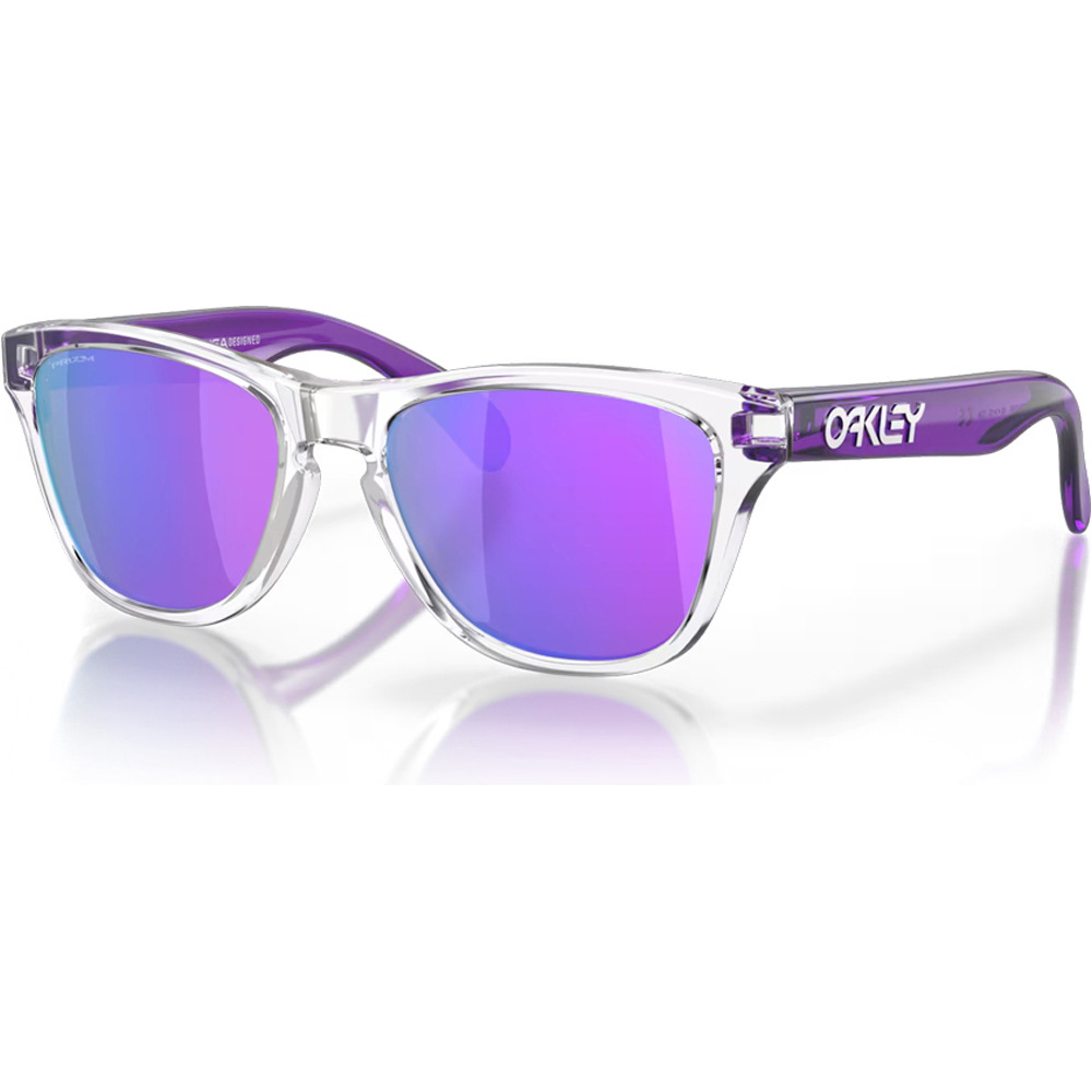 Oakley gafas deportivas infantiles FROGSKINS XXS POL CLEAR W/ PRIZM VIOLET vista frontal