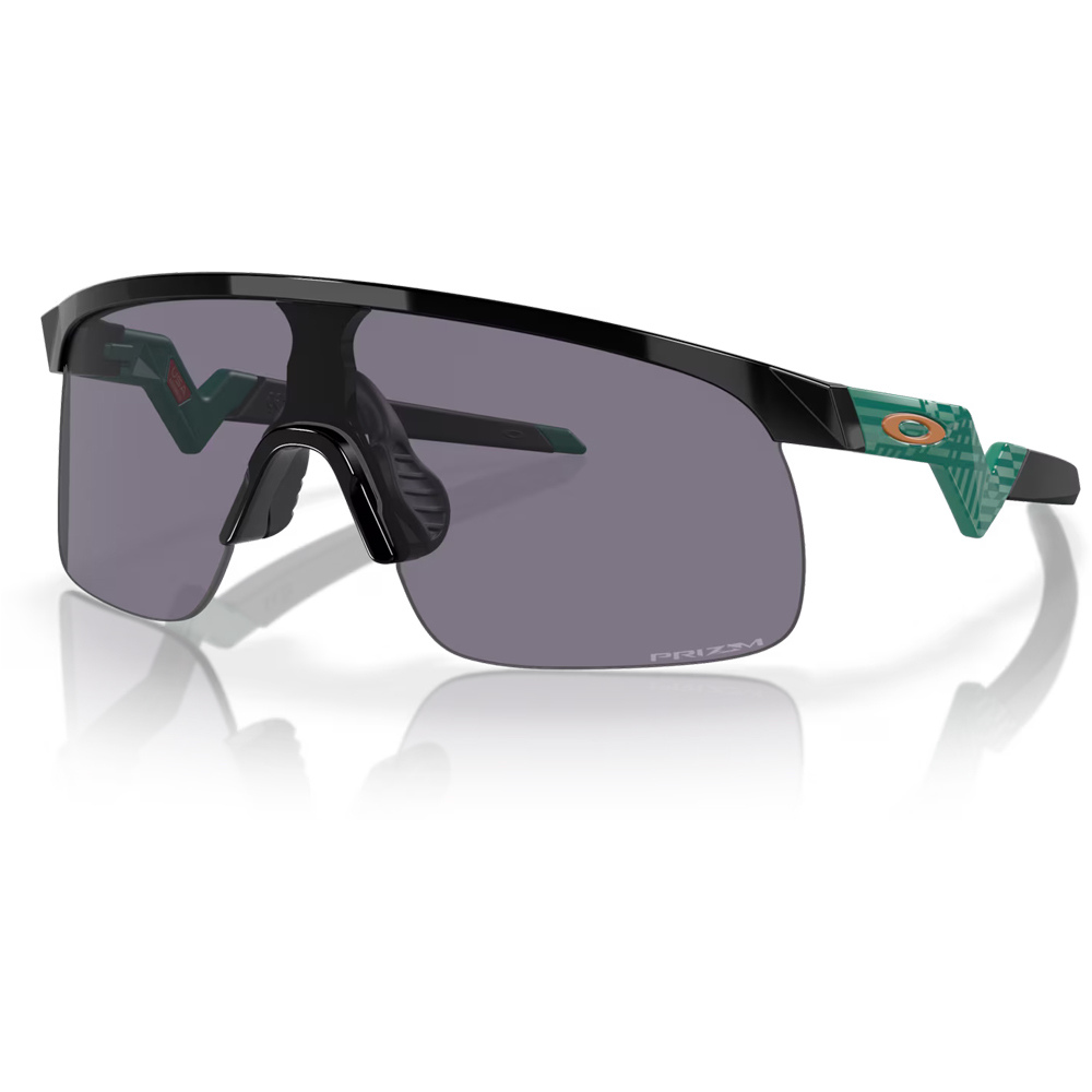 Oakley gafas deportivas infantiles Resistor Black Introspect w/ Prizm Grey vista frontal