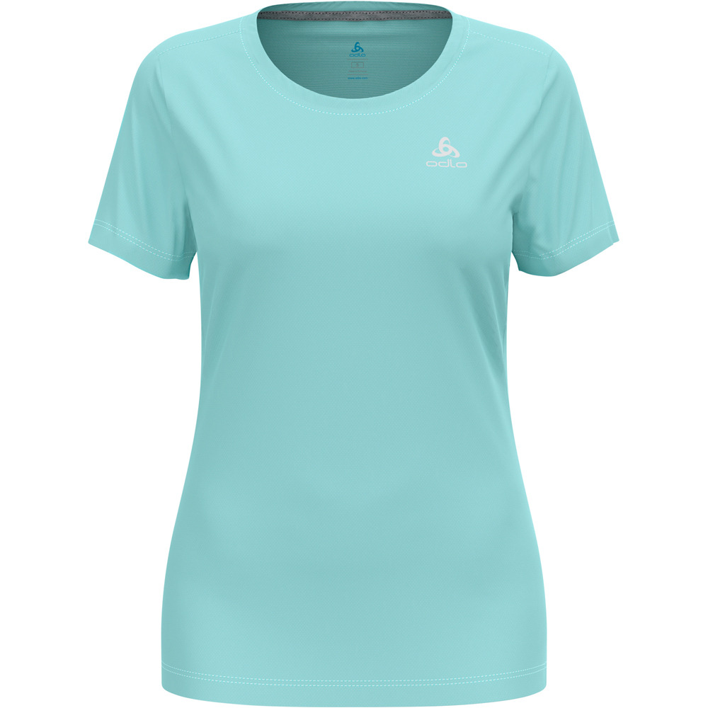 Odlo camiseta montaña manga corta mujer T-shirt crew neck s/s F-DRY vista detalle