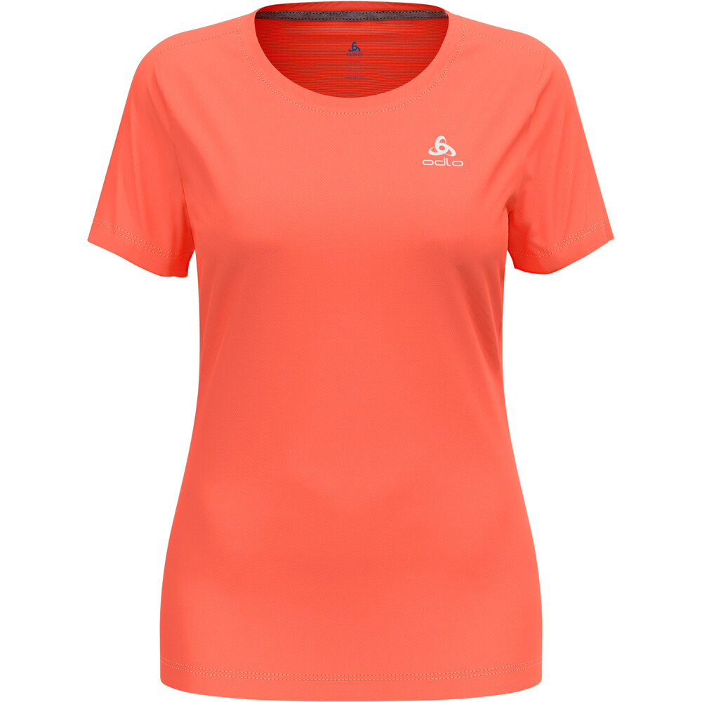 Odlo camiseta montaña manga corta mujer T-shirt crew neck s/s F-DRY vista detalle