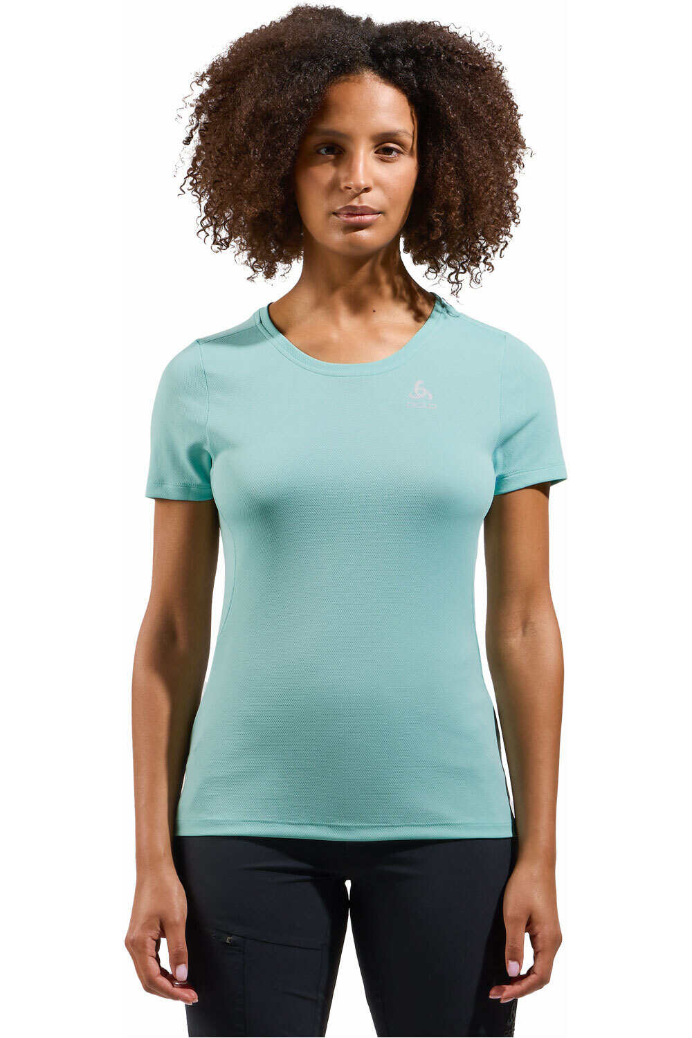 Odlo camiseta montaña manga corta mujer T-shirt crew neck s/s F-DRY vista frontal