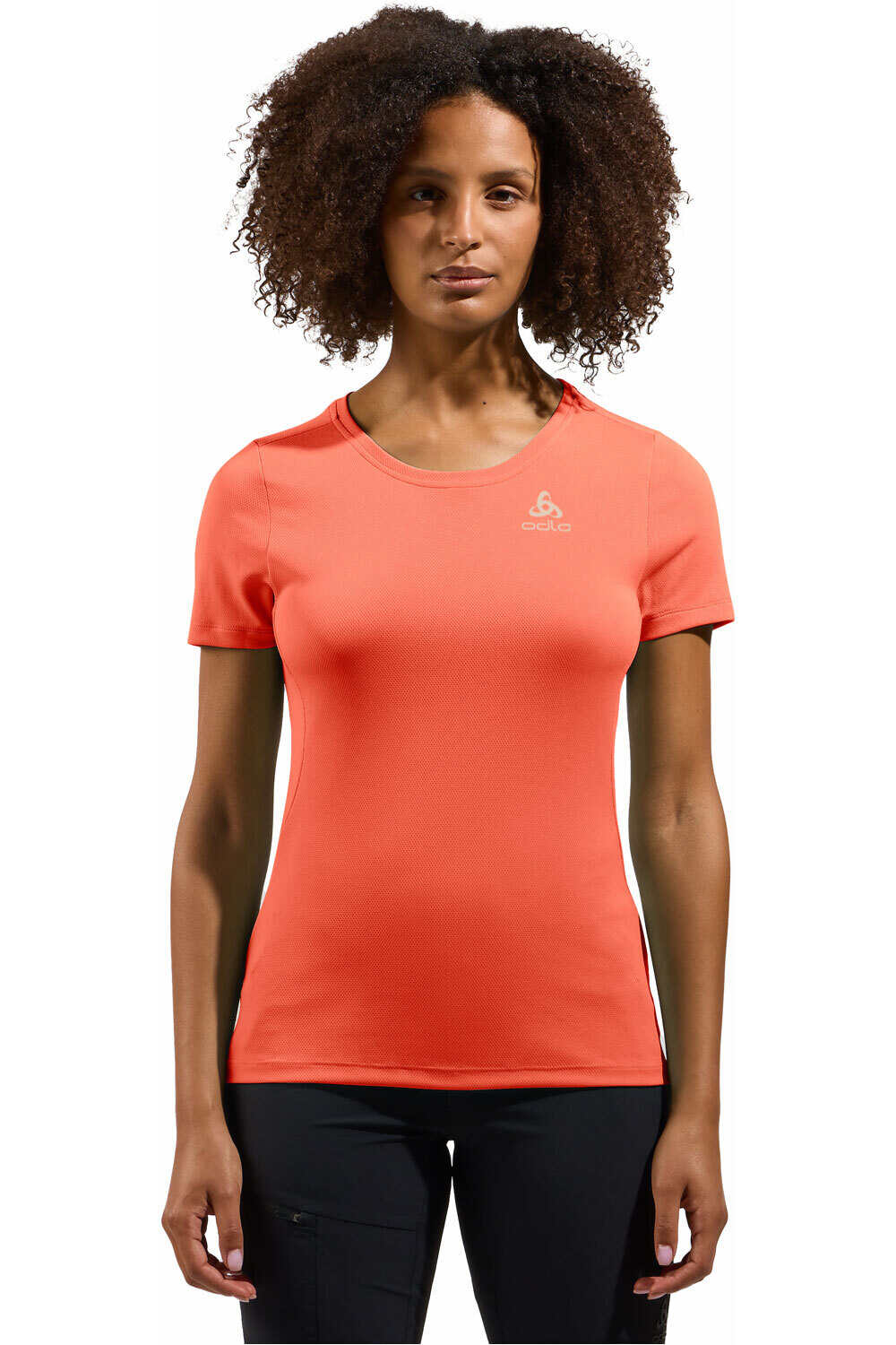 Odlo camiseta montaña manga corta mujer T-shirt crew neck s/s F-DRY vista frontal