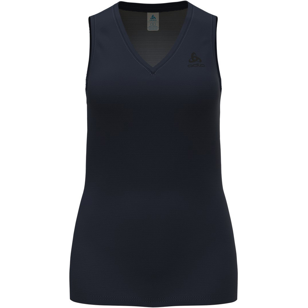 Odlo camiseta térmica sin mangas mujer BL TOP v-neck singlet ACTIVE F-DRY LIGHT vista detalle