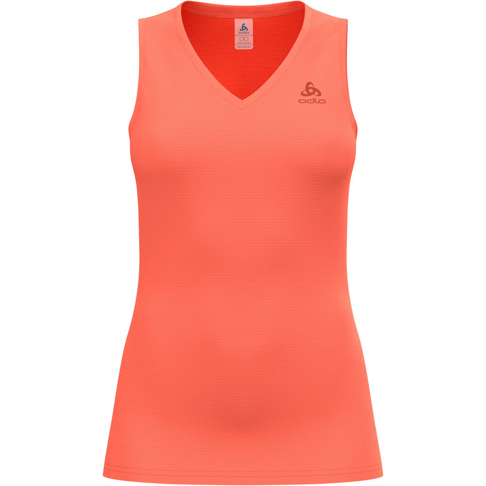 Odlo camiseta térmica sin mangas mujer BL TOP v-neck singlet ACTIVE F-DRY LIGHT vista detalle