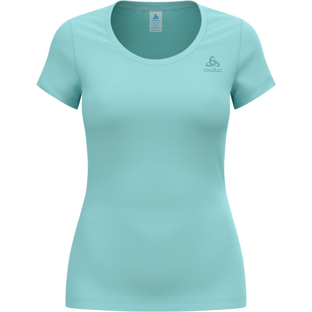 Odlo camisetas termicas mujer BL TOP crew neck s/s ACTIVE F-DRY LIGHT vista detalle