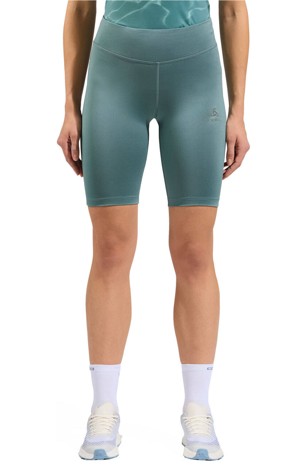 Odlo malla corta running mujer Tights short ESSENTIAL vista frontal