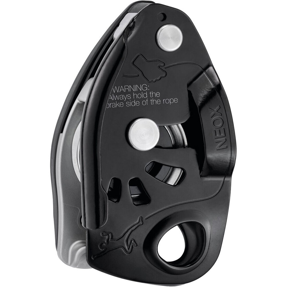 Petzl bloqueador seguridad Asegurador NEOX BLACK vista frontal