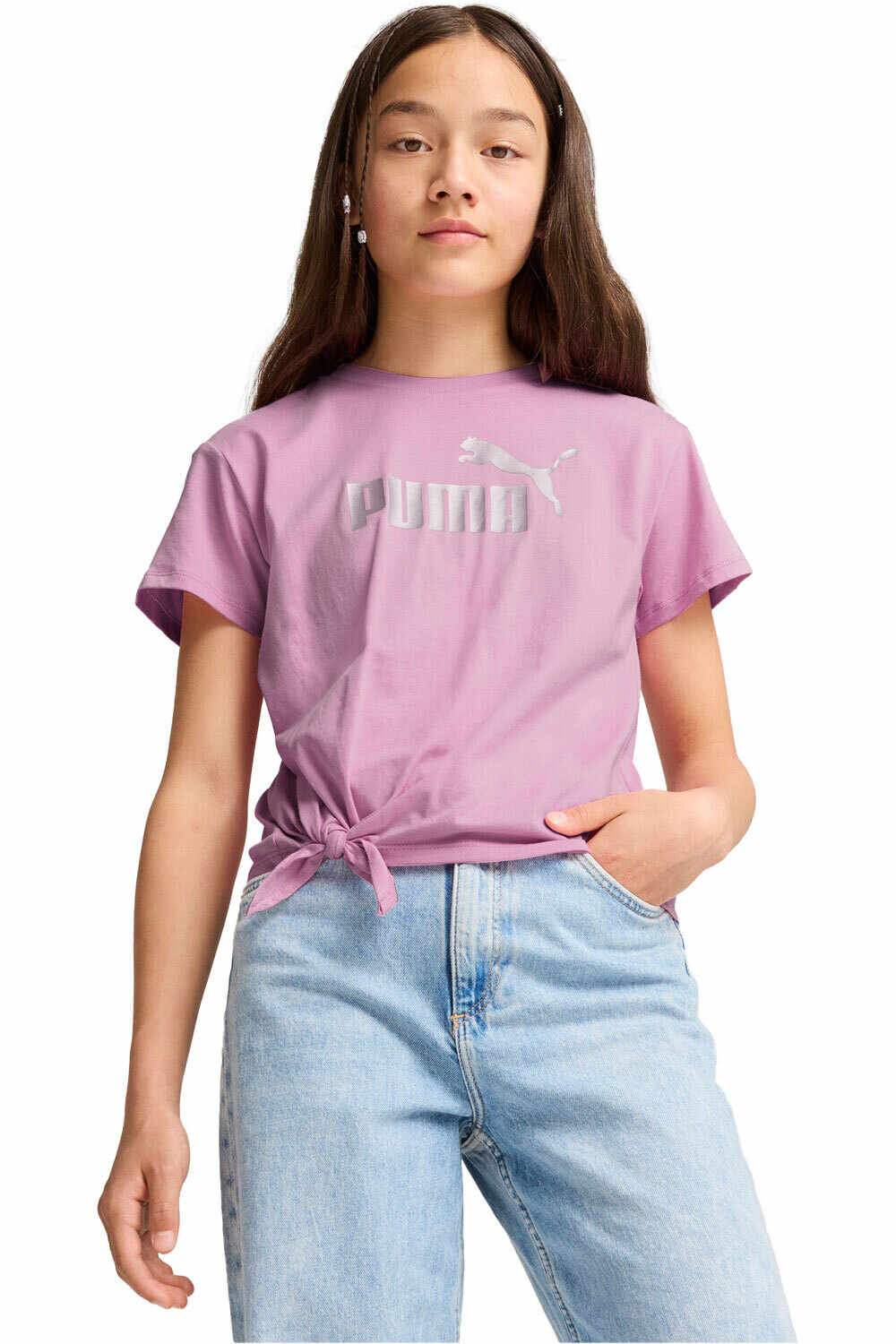 Puma camiseta manga corta niña ESS+ Logo Knotted Te vista frontal