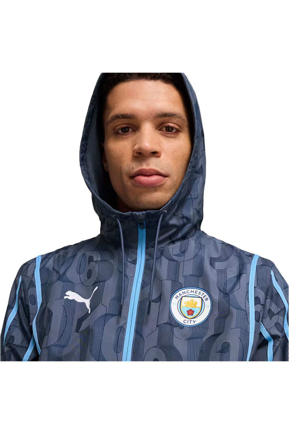 Puma sudadera entrenamiento fútbol MCFC Prematch Woven vista detalle