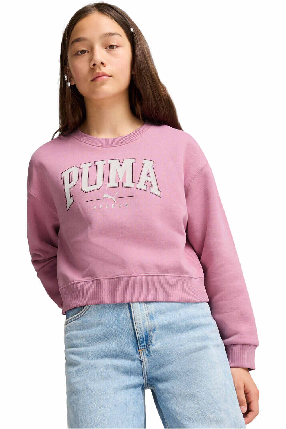 Puma sudadera niña PUMA SQUAD Crew FL G vista frontal