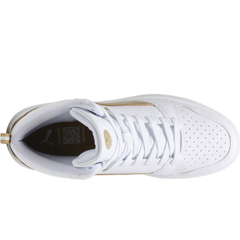 Puma zapatilla moda mujer Rebound v6 Metallic vista superior