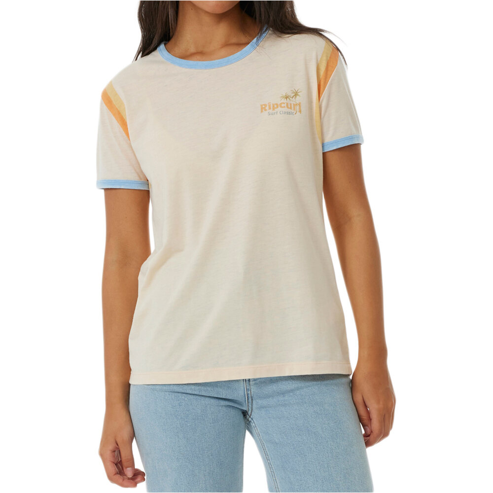 Rip Curl camiseta manga corta mujer RINGER SURF REVIVAL TEE vista frontal