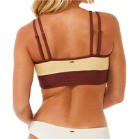 Rip Curl parte de arriba bikini BLOCK PARTY SPLICED CROP vista trasera