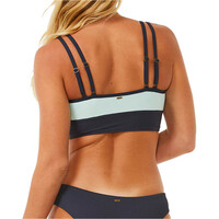 Rip Curl parte de arriba bikini BLOCK PARTY SPLICED CROP vista trasera