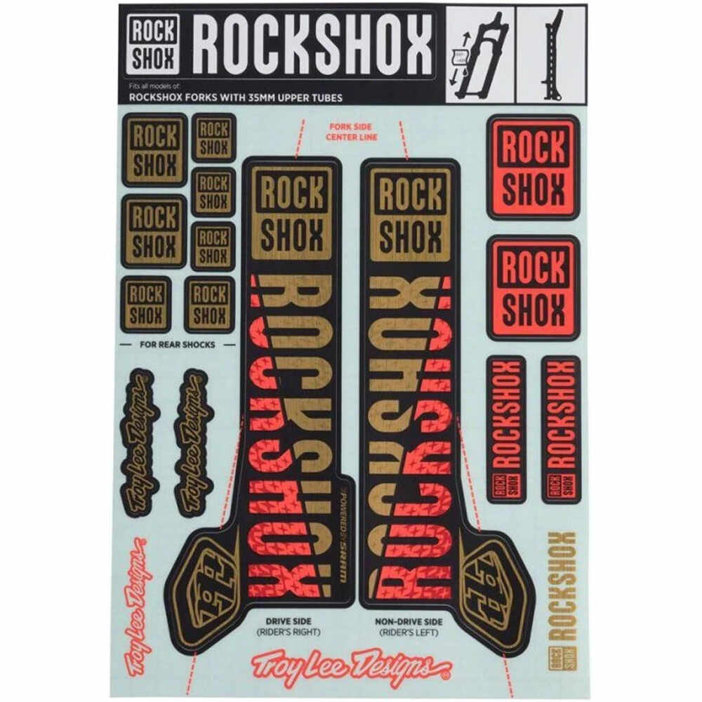 Rock Shox protector bicicleta RS REC KIT ADHESIVOS TROY LEE (35MM) vista frontal