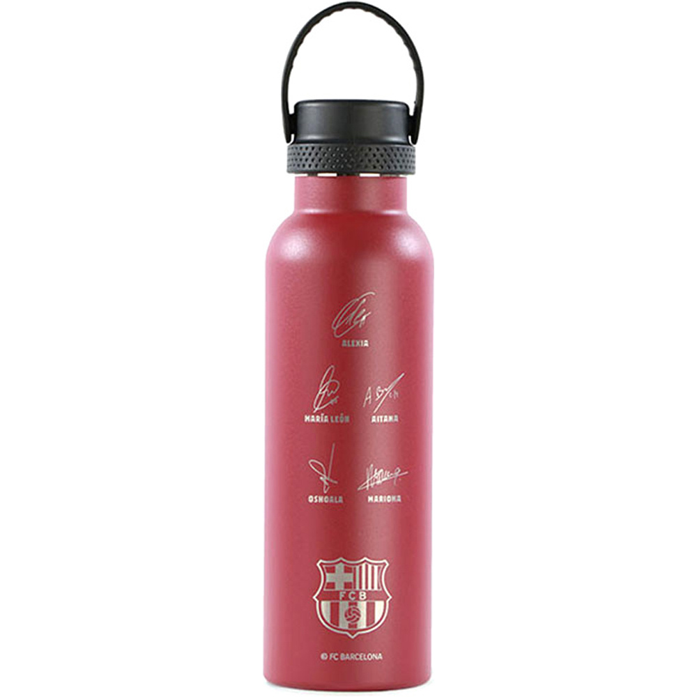 Runbott merchandaising equipos de fútbol oficiales BOTELLA FCB - FIRMAS FEMENINO ESCUDO 600ML vista frontal