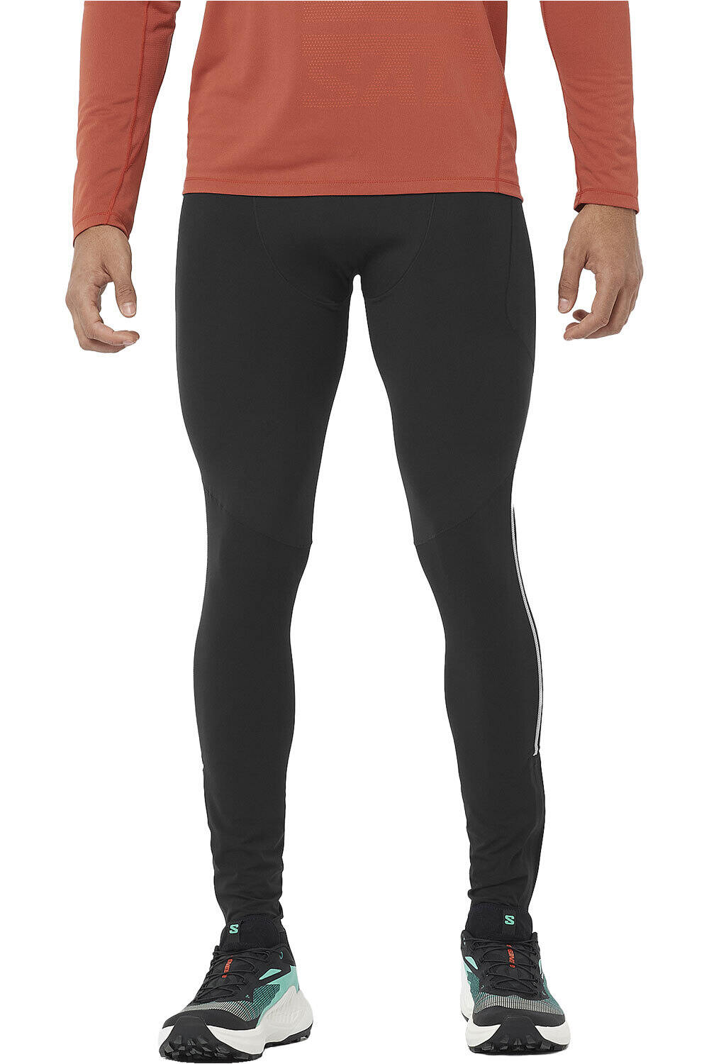 Salomon malla trail running larga hombre SENSE STOW TIGHTS M vista frontal