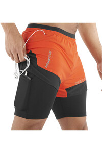 Salomon pantalón running hombre CROSS 2IN1 SHORTS M vista trasera