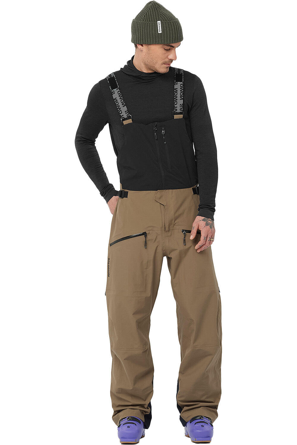 Salomon pantalones esquí hombre ABSOLUTE BIB M vista frontal