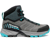 Scarpa bota trekking mujer RUSH TRK GTX WMN MIDGRAY-AQUA Gore-tex RHAW FREE DOME TRK lateral exterior