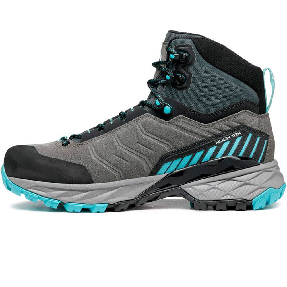 Scarpa bota trekking mujer RUSH TRK GTX WMN MIDGRAY-AQUA Gore-tex RHAW FREE DOME TRK puntera