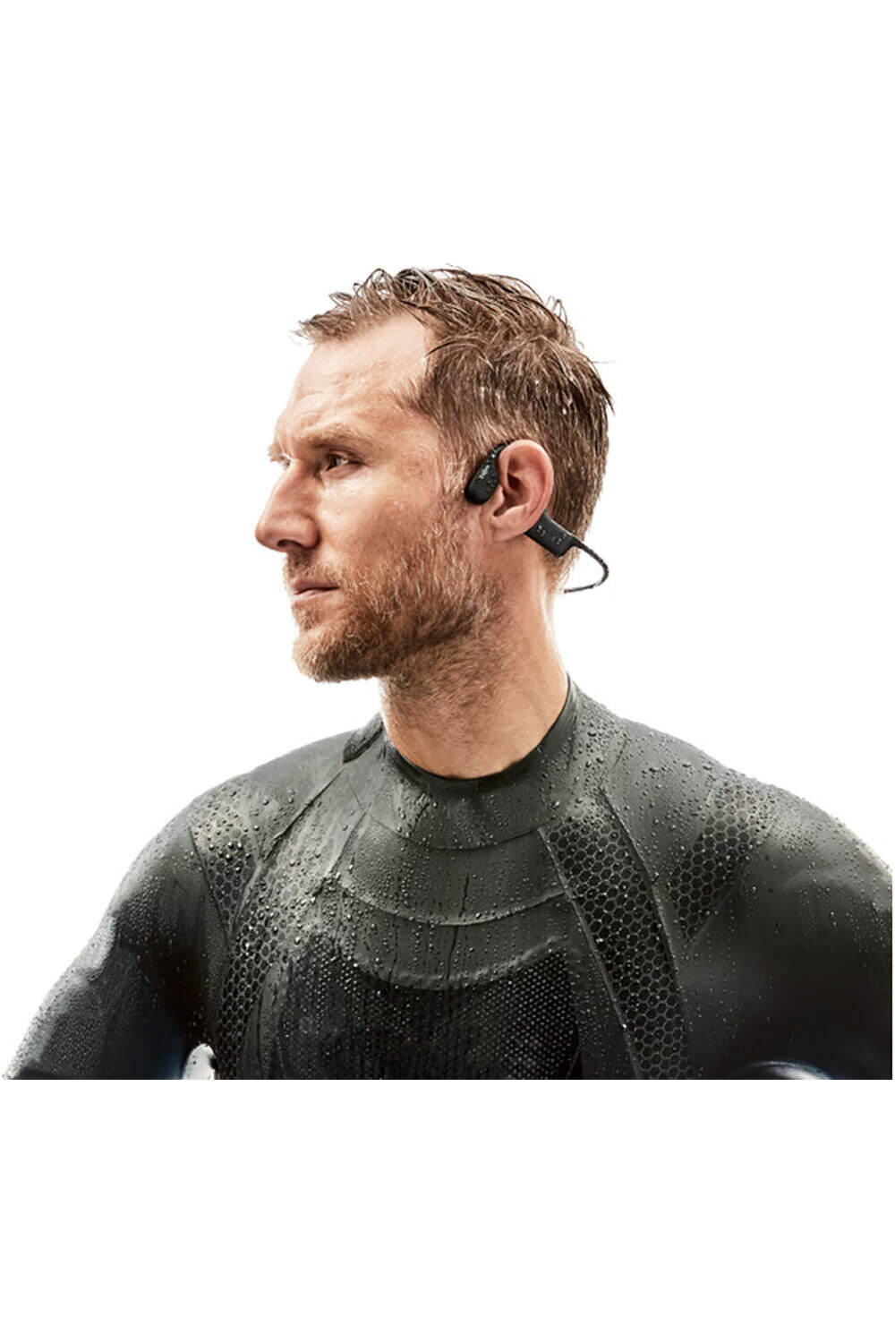 Shokz sonido OpenSwim Pro vista frontal