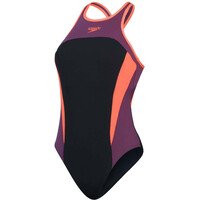 Speedo bañador natación mujer Womens High Neck Splice Cross Back Swimsuit 05