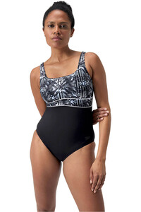 Speedo bañador natación mujer Womens Shaping Contoureclipse Printed Swimsuit vista frontal