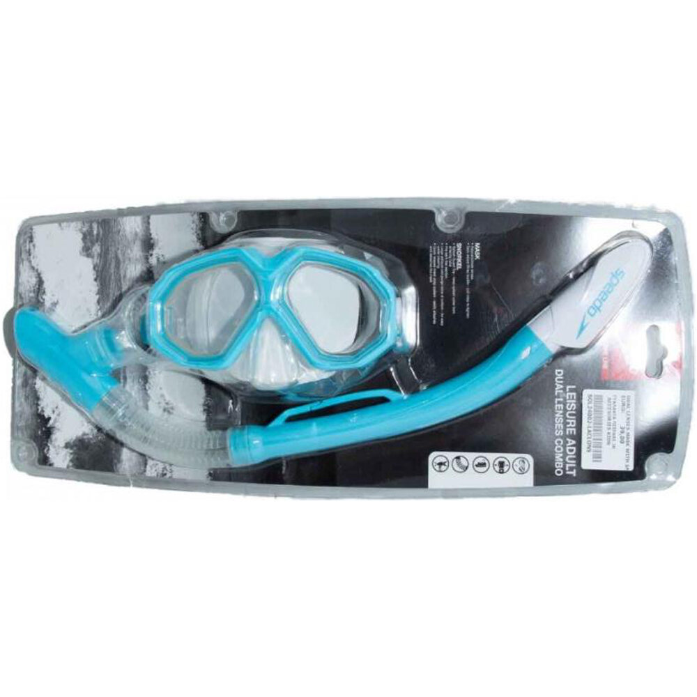 Speedo kit gafastubo y aletas snorkel Speedo Leisure Adult Dual Lenses And Fins Set vista frontal