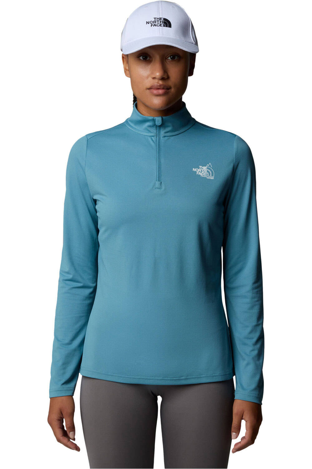 The North Face camiseta montaña manga larga mujer W FLEX 1/4 ZIP GRAPHIC 1 vista frontal