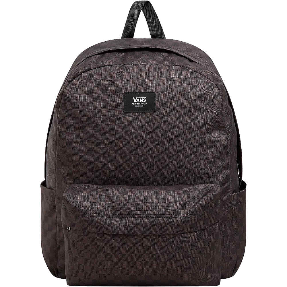 Vans mochila deporte Old Skool Check Backpack Black/Charcoal vista frontal