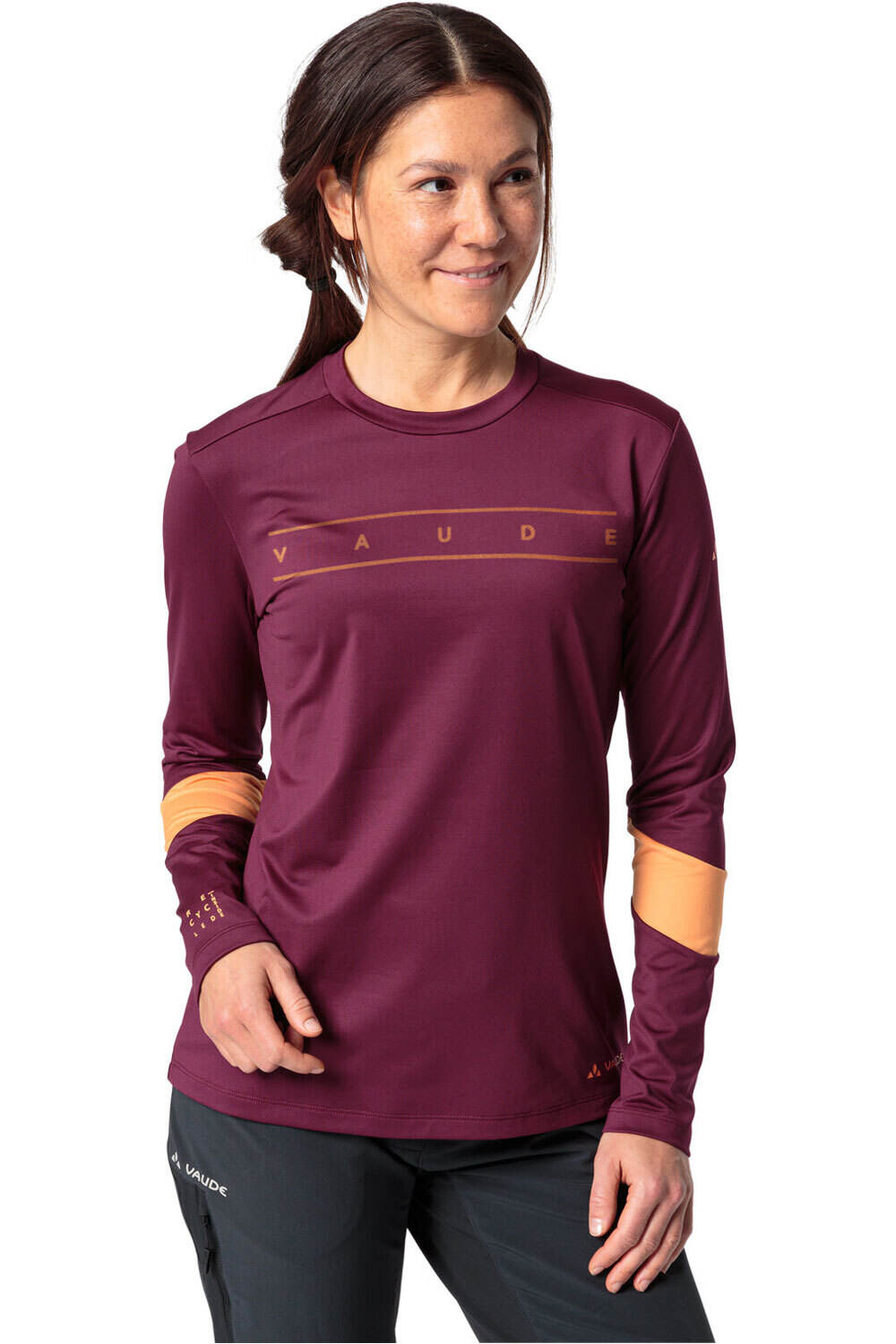 Vaude camiseta ciclismo mujer Women's Qimsa LS Logo Shirt vista frontal