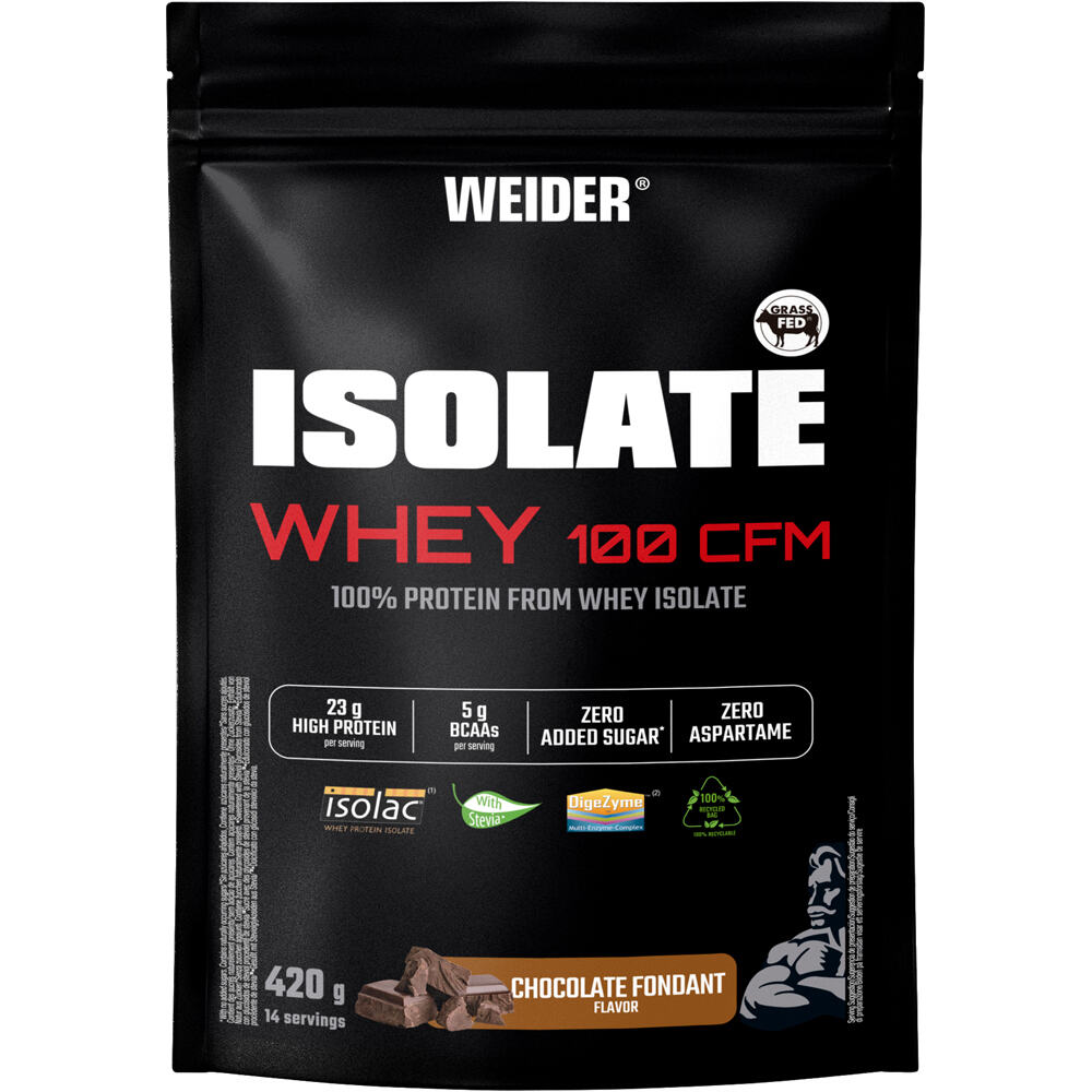 Weider Proteinas Aislado Suero/Whey Isolate Whey 100 CFM Protein 420g vista frontal