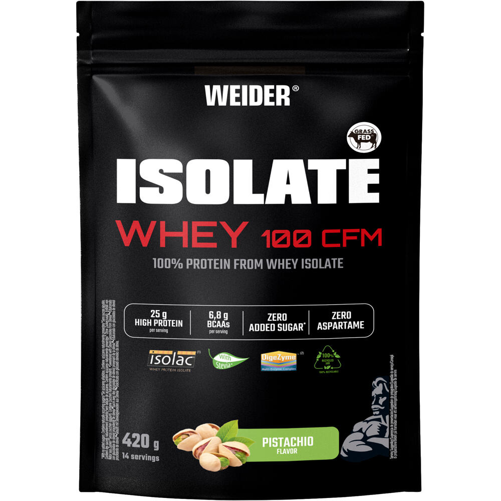 Weider Proteinas Aislado Suero/Whey Isolate Whey 100 CFM Protein 420g vista frontal