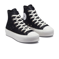 Converse zapatilla moda mujer CHUCK TAYLOR ALL STAR LIFT PLATFORM TEXTURED SHINE lateral interior