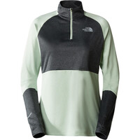 The North Face camisetas trail running manga larga mujer W 1-4 ZIP RUN FLEECE vista frontal