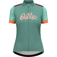 Odlo maillot manga corta mujer T-shirt s/u collar s/s full zip ESSENTIA vista detalle