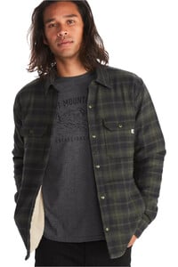 Marmot camisa montaña manga larga hombre Ridgefield Heavyweight Sherpa Lined Flannel vista frontal