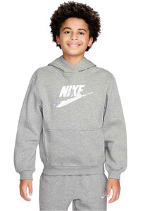 Nike sudadera niño X_K CLUB FLC HBR HOODIE SSNL GRX vista frontal