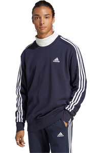 Sudadera adidas Essentials French Terry 3 Bandas Hombre Negr