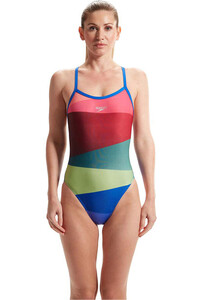 Speedo bañador natación mujer Womens Placement Digital Turnback vista frontal