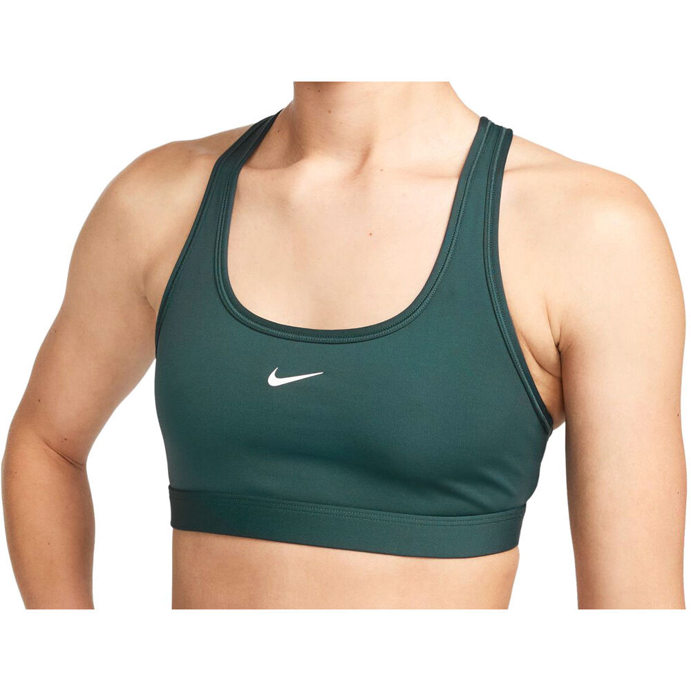 Nike Swoosh Light Support Women's Non-Padded Sports Bra (DX6817) dark green