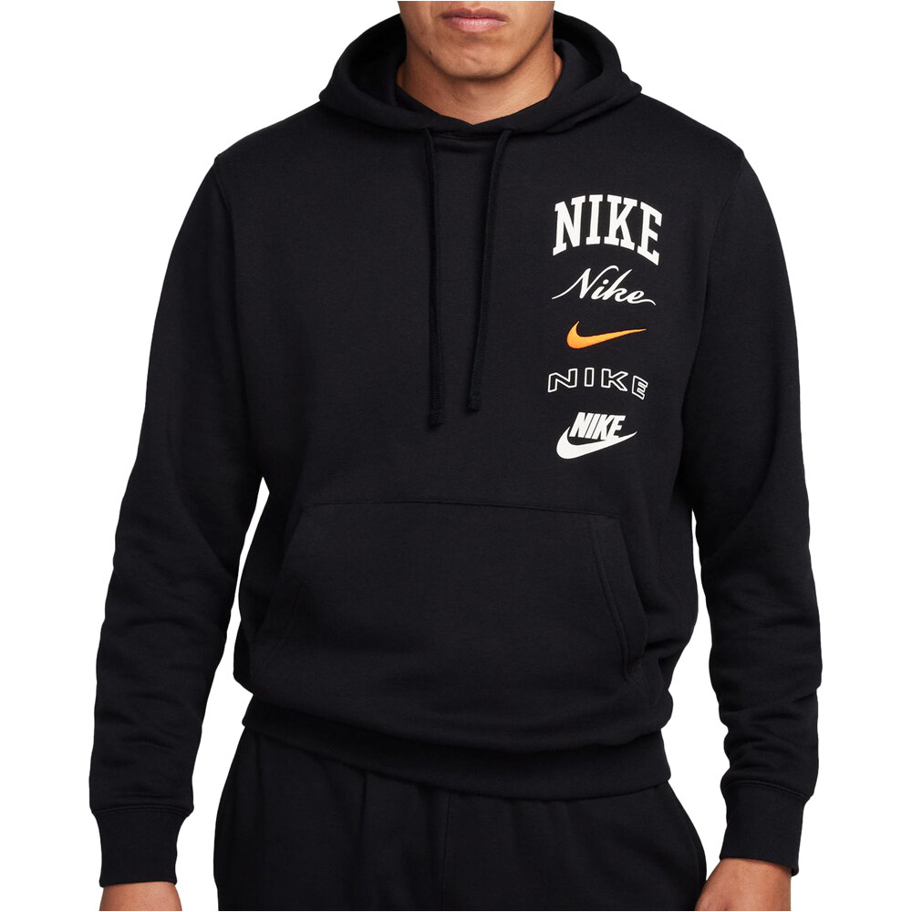 Nike Club Fleece Hoodie (FN2634) black/safety orange