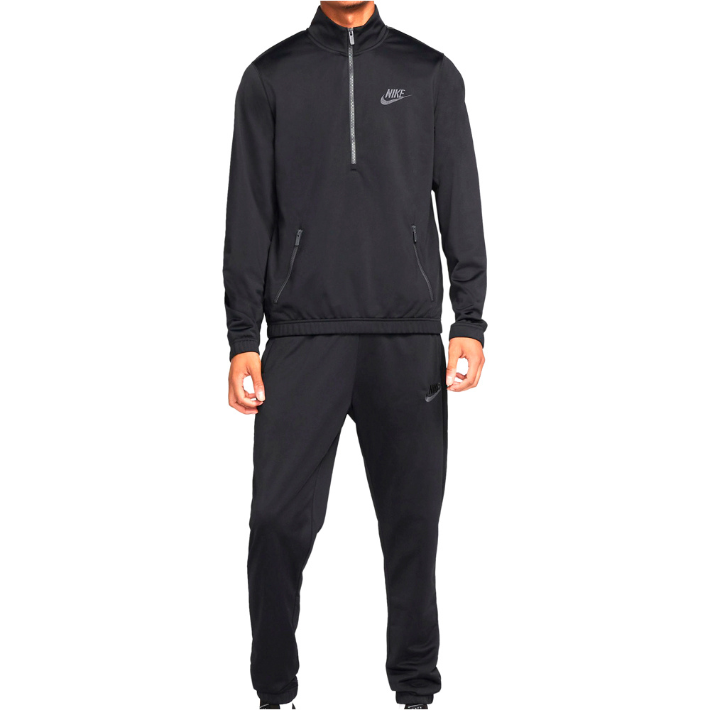 Nike Sportswear Sport Essentials Poly-Knit Tracksuit black/dark smoke grey - Chándales