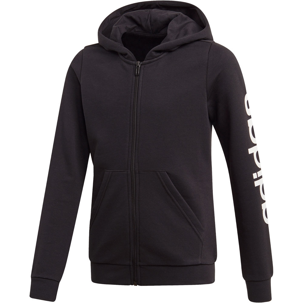 Comprar en oferta Adidas Linear Hooded Jacket Kids black/white (EH6124)
